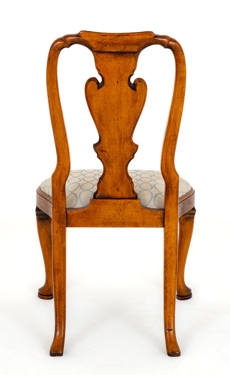 Set of 10 Queen Anne Style Elm Dining Chairs