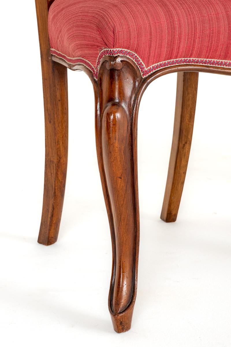 Pair of Victorian Walnut Cabriole Leg Chairs