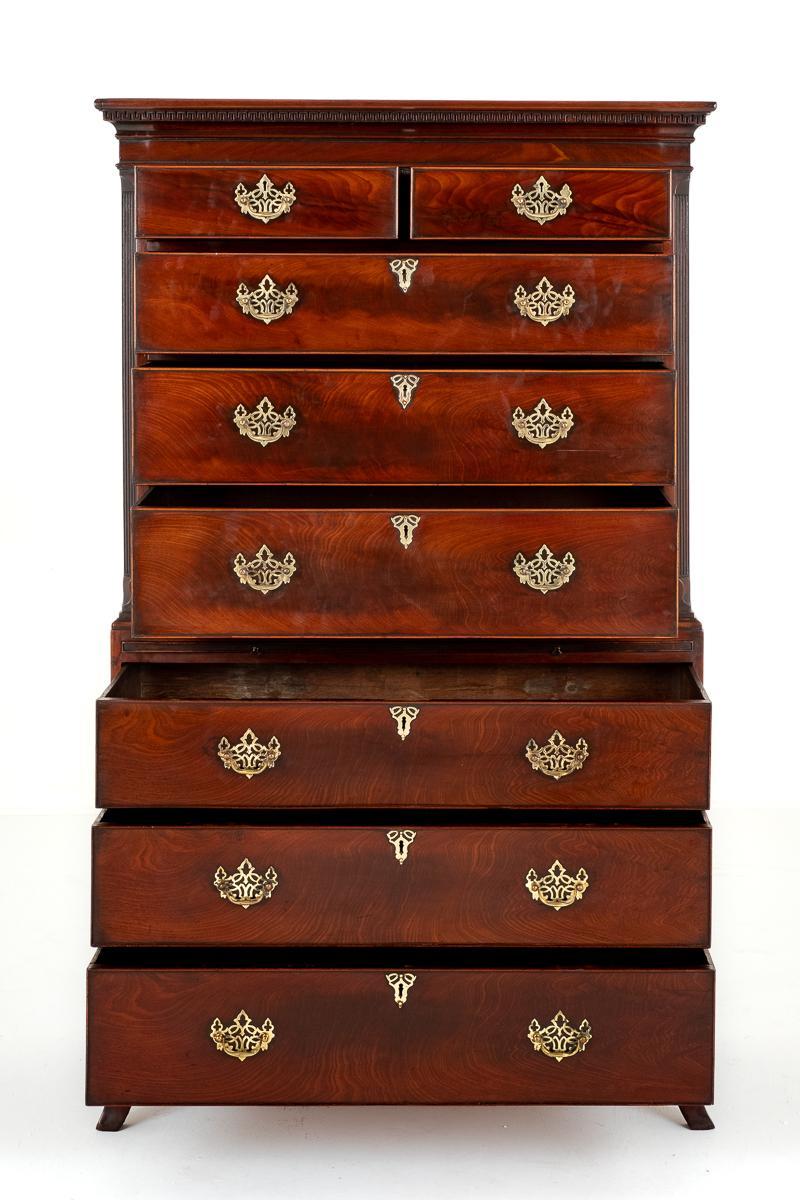 Georgian Mahogany Chest on Chest.
