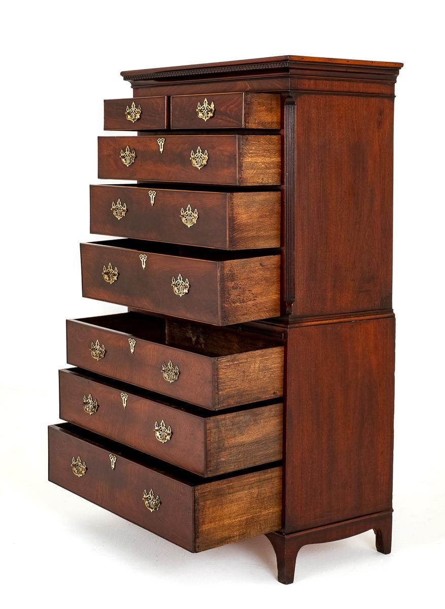 Georgian Mahogany Chest on Chest.