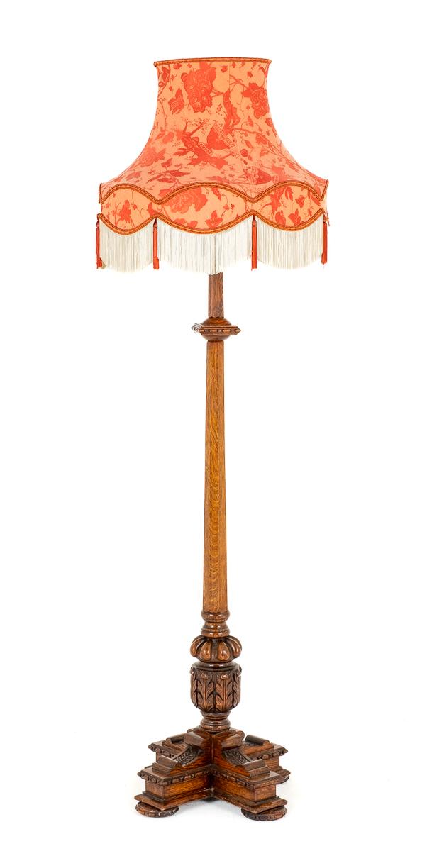 Carved Oak Jacobean Style Lampstand