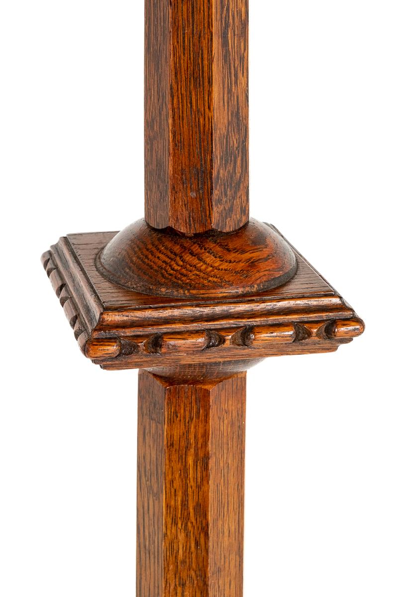 Carved Oak Jacobean Style Lampstand