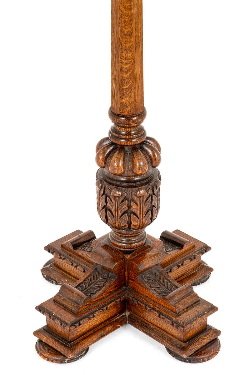 Carved Oak Jacobean Style Lampstand