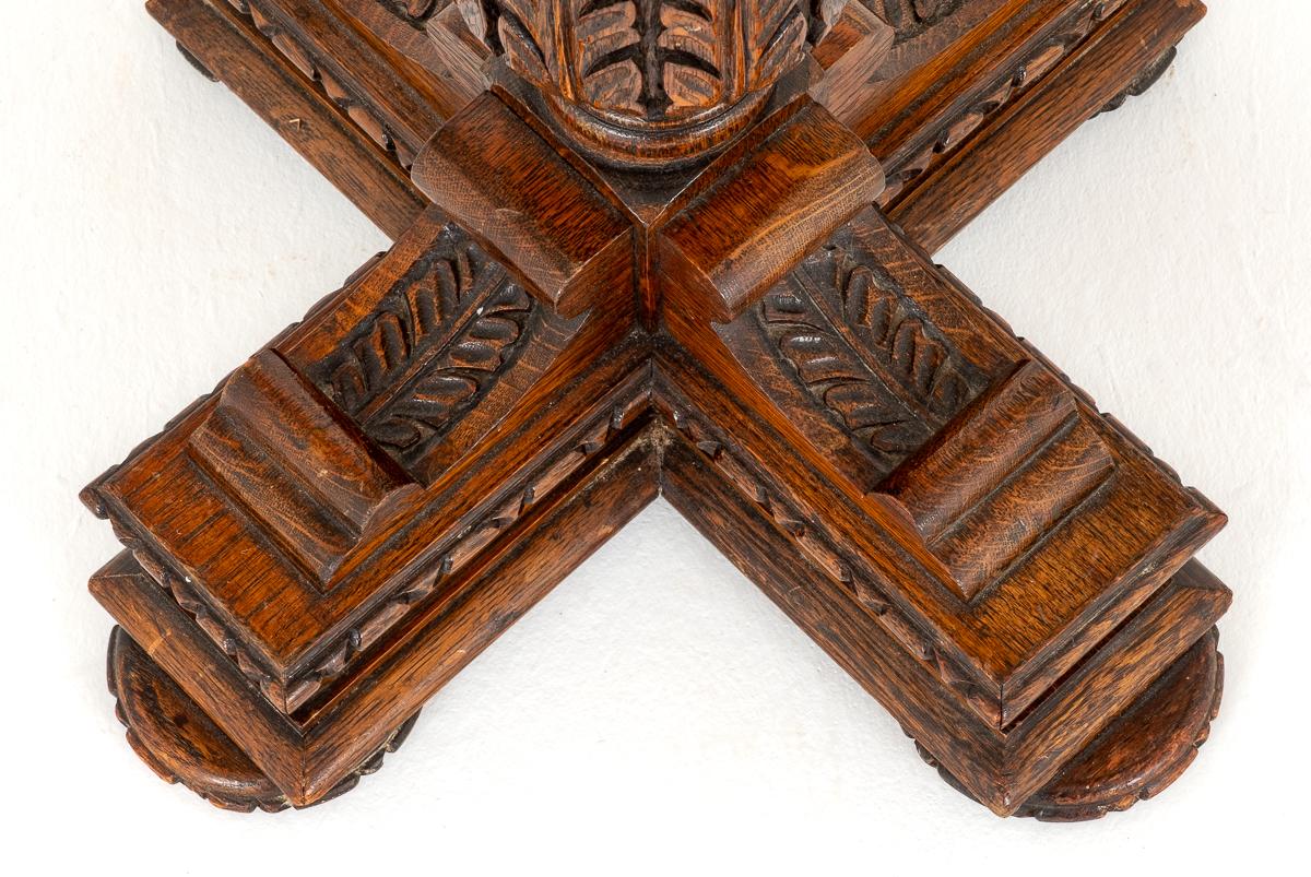 Carved Oak Jacobean Style Lampstand