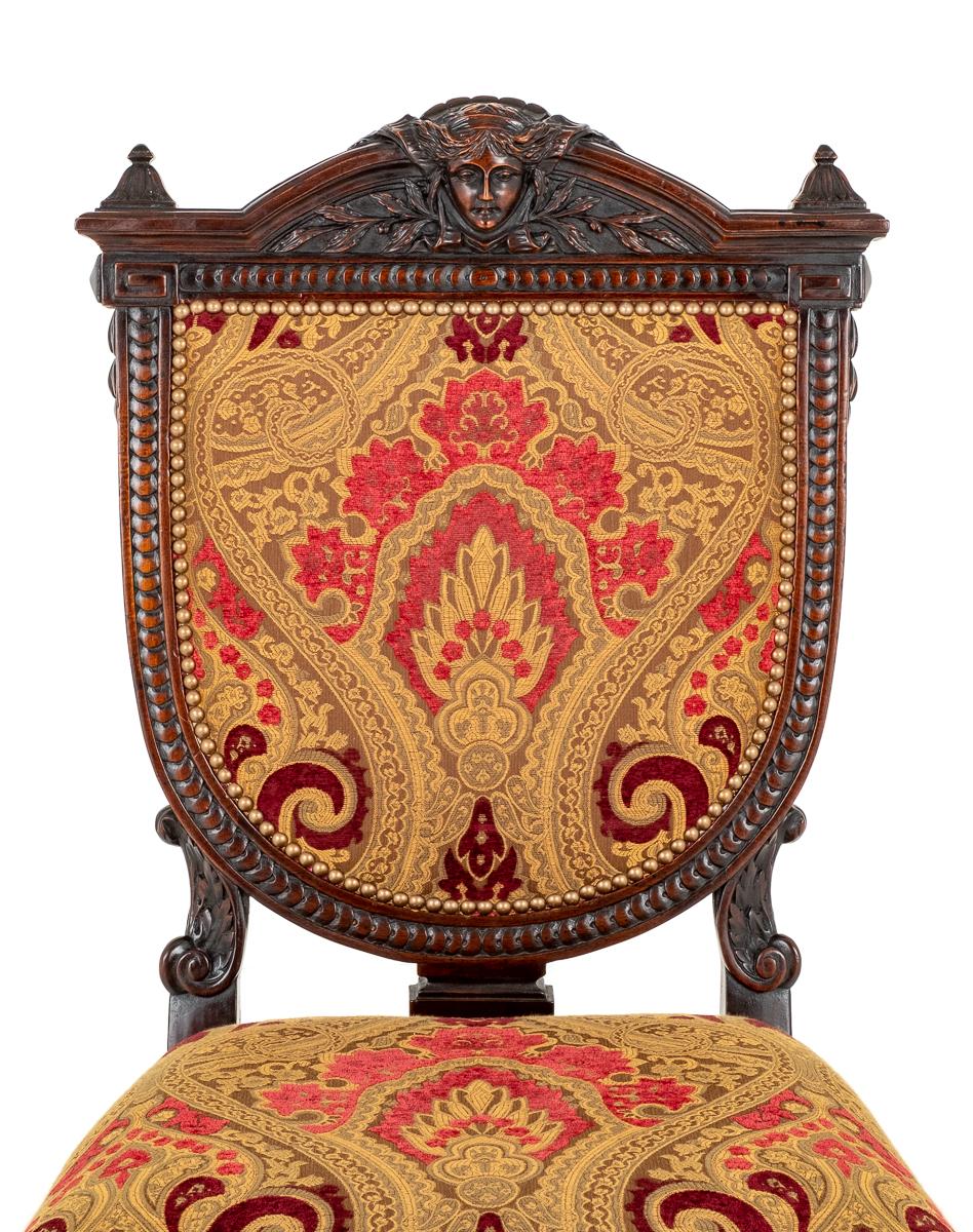 Amazing Set of 16 Mahogany Renaissance Style Dining Chairs
