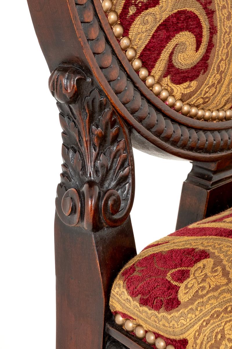 Amazing Set of 16 Mahogany Renaissance Style Dining Chairs