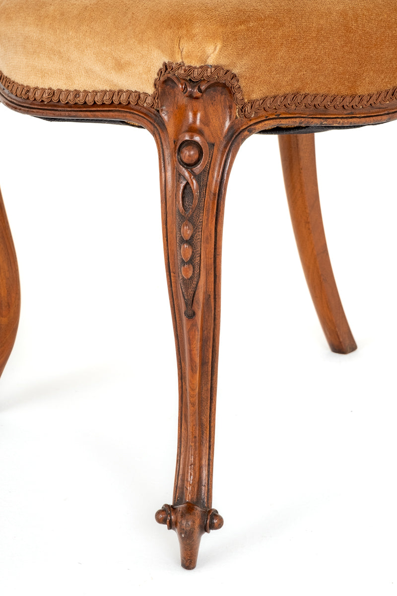 Pretty Pair of Victorian Walnut Side Chairs