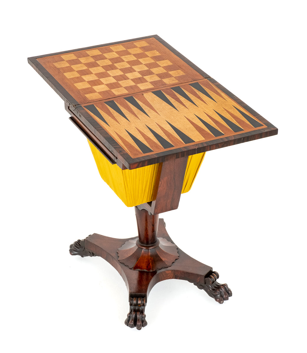 Regency Rosewood Sewing / Games Table
