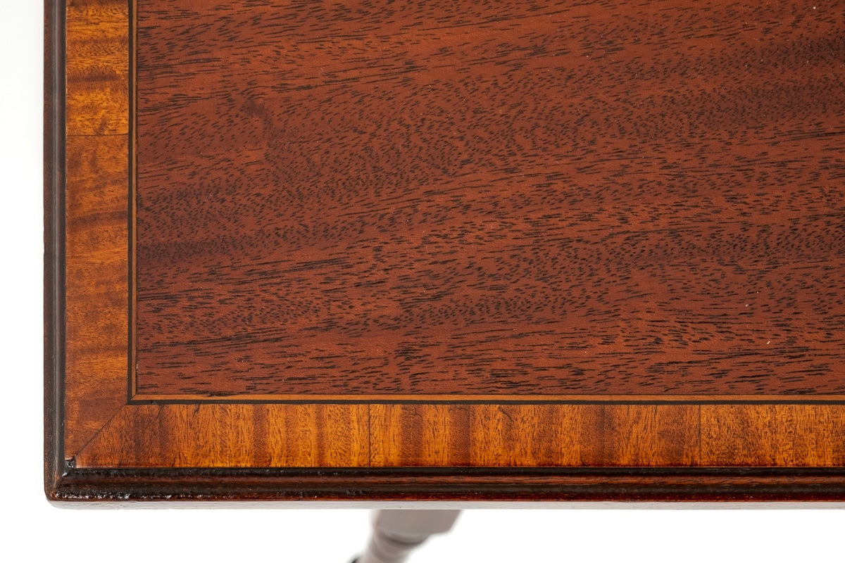 Sheraton Revival Mahogany Square Occasional Table