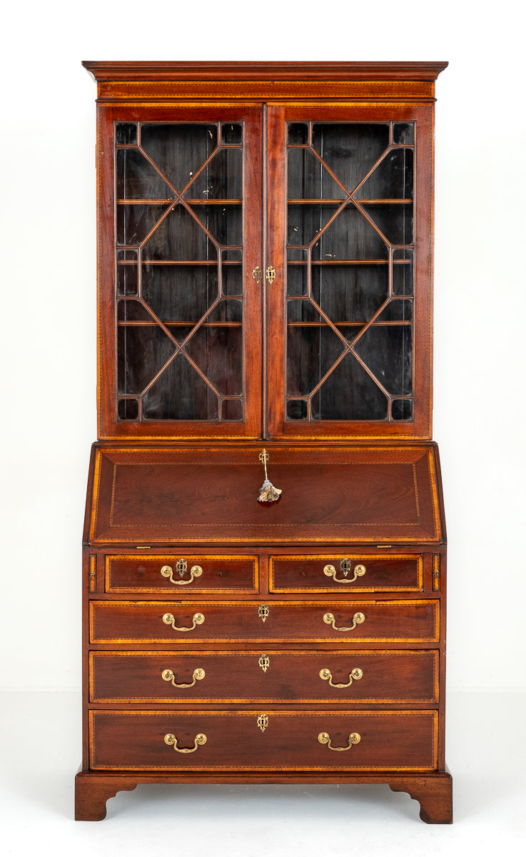 Georgian Mahogany Bureau Bookcase