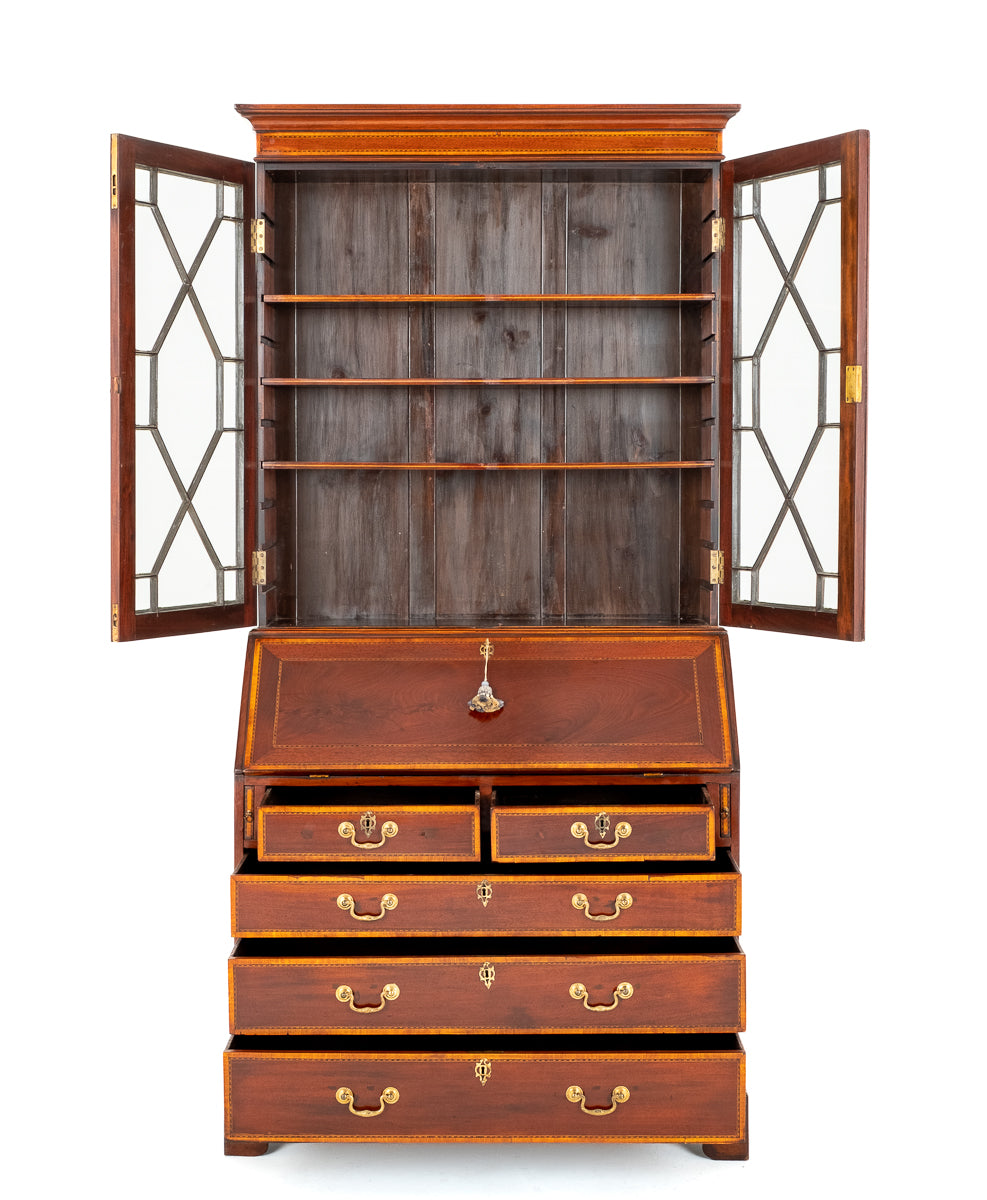 Georgian Mahogany Bureau Bookcase