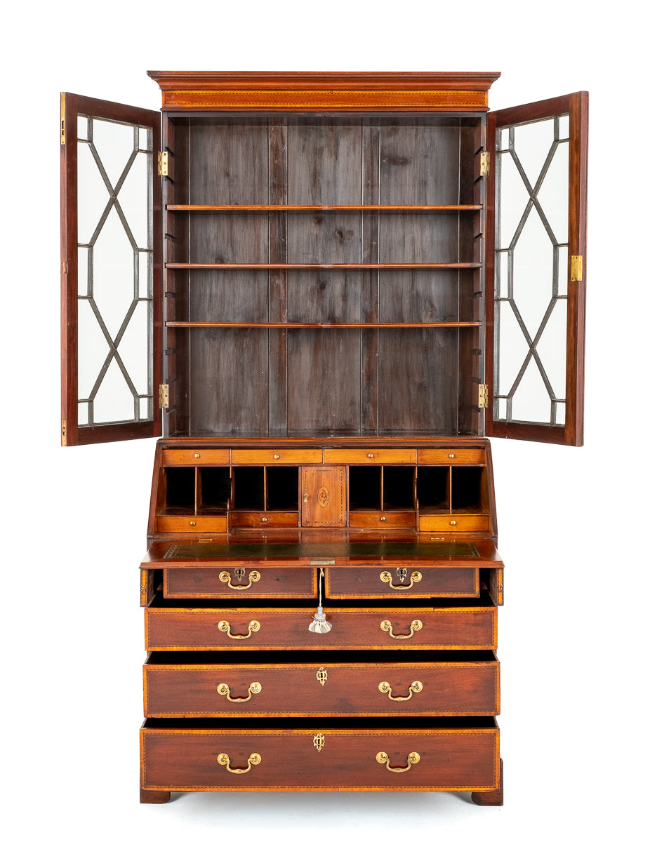 Georgian Mahogany Bureau Bookcase