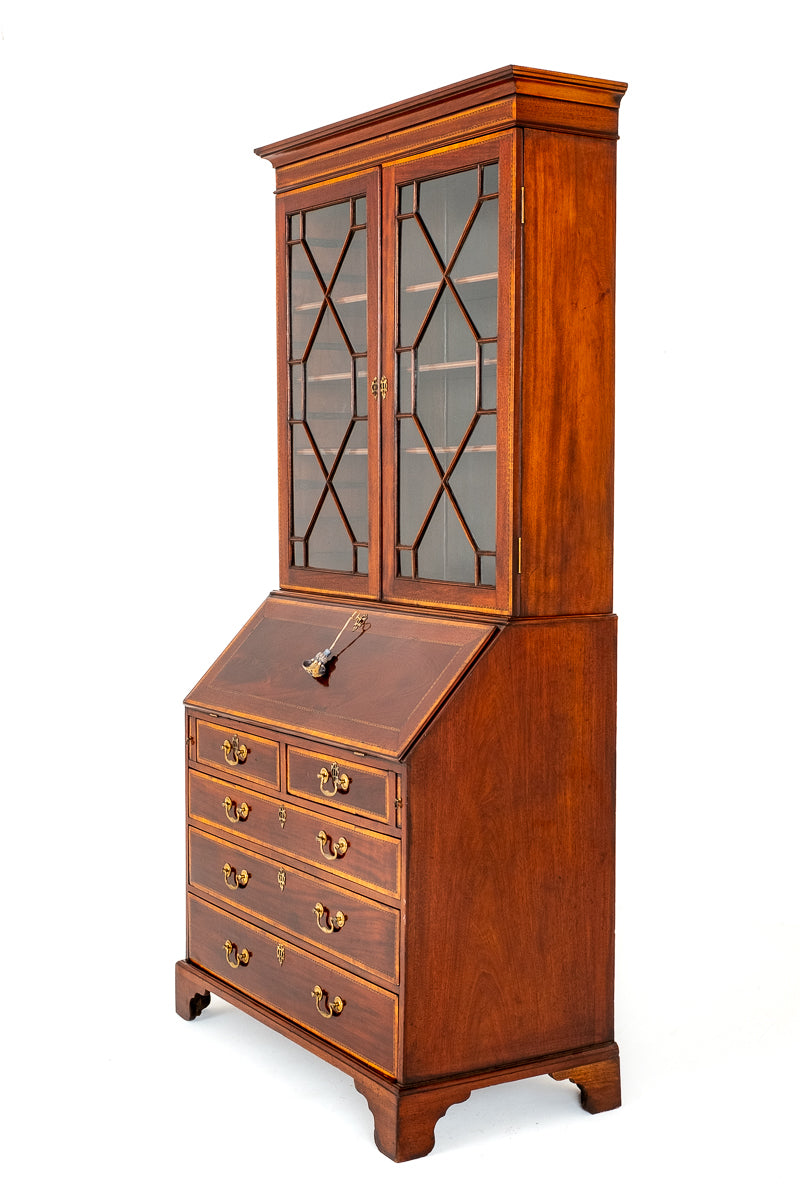 Georgian Mahogany Bureau Bookcase