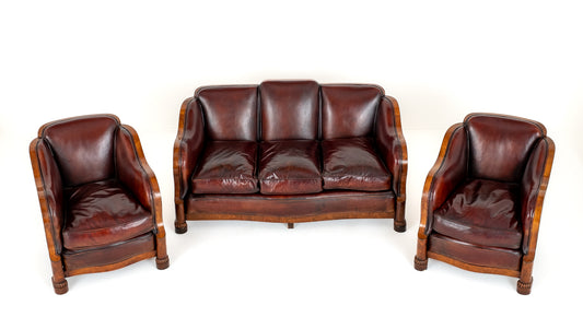 Stunning Art Deco Walnut Cloud Suite