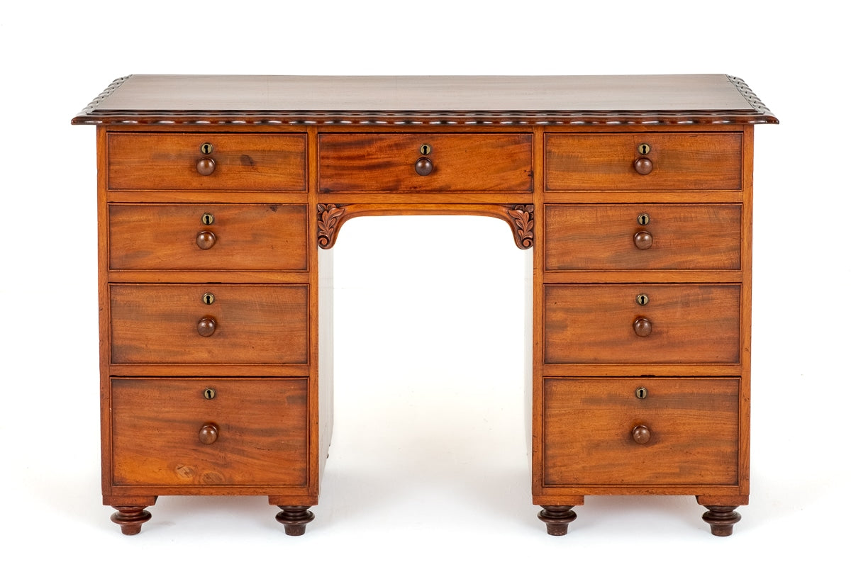 Victorian Mahogany 9 Drawer Desk