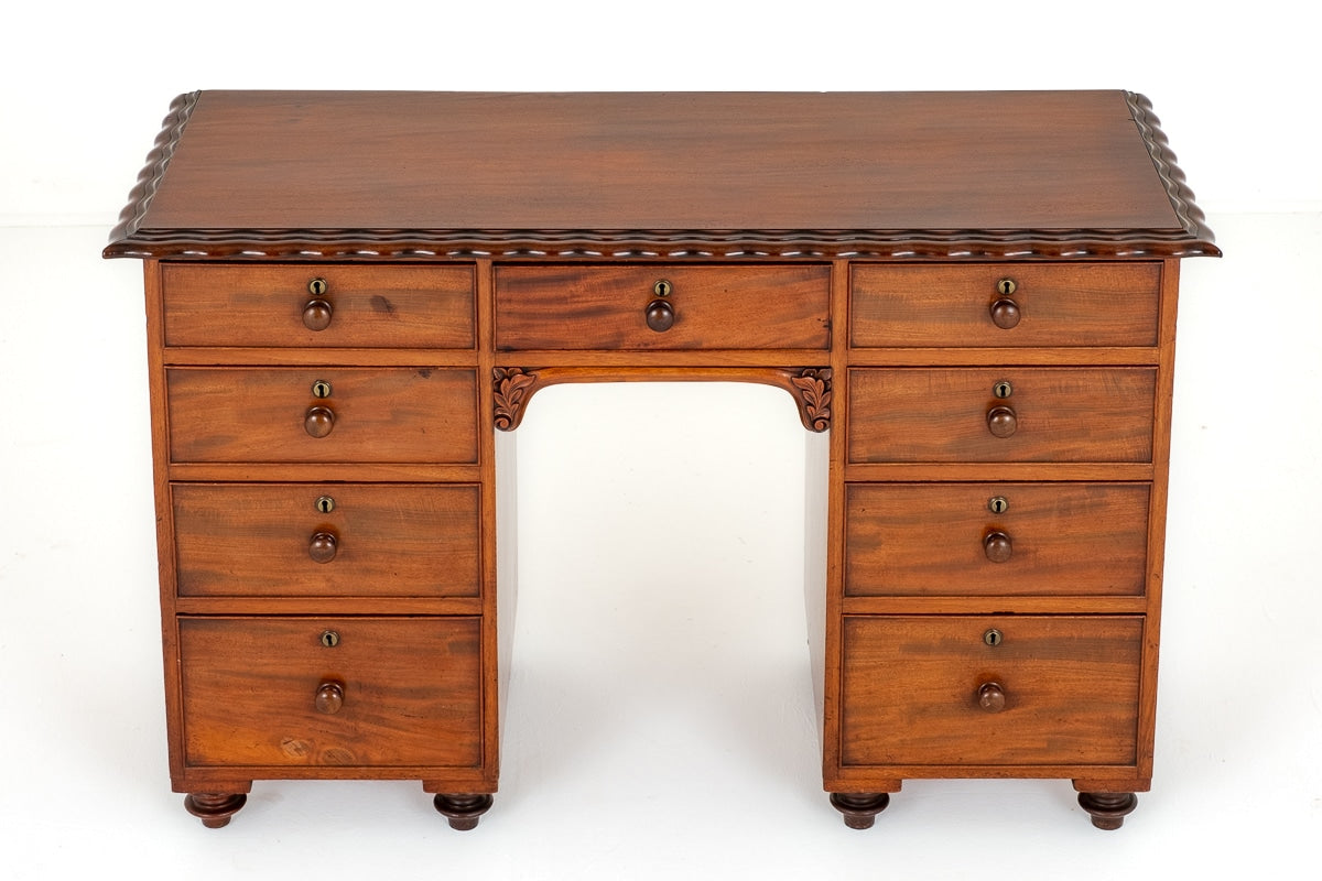 Victorian Mahogany 9 Drawer Desk