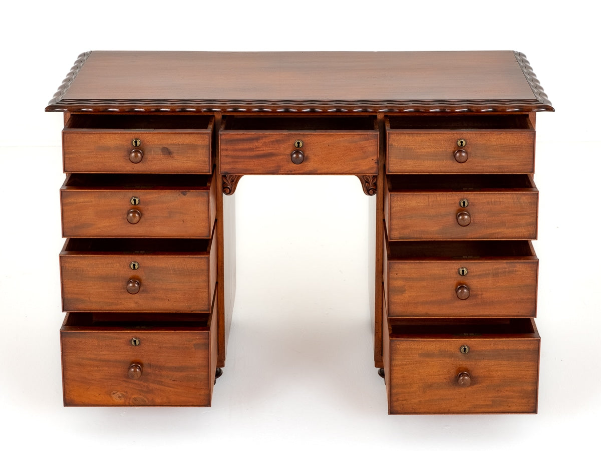 Victorian Mahogany 9 Drawer Desk