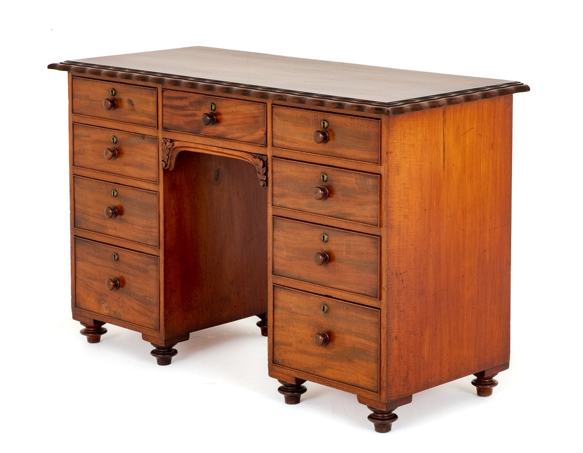 Victorian Mahogany 9 Drawer Desk