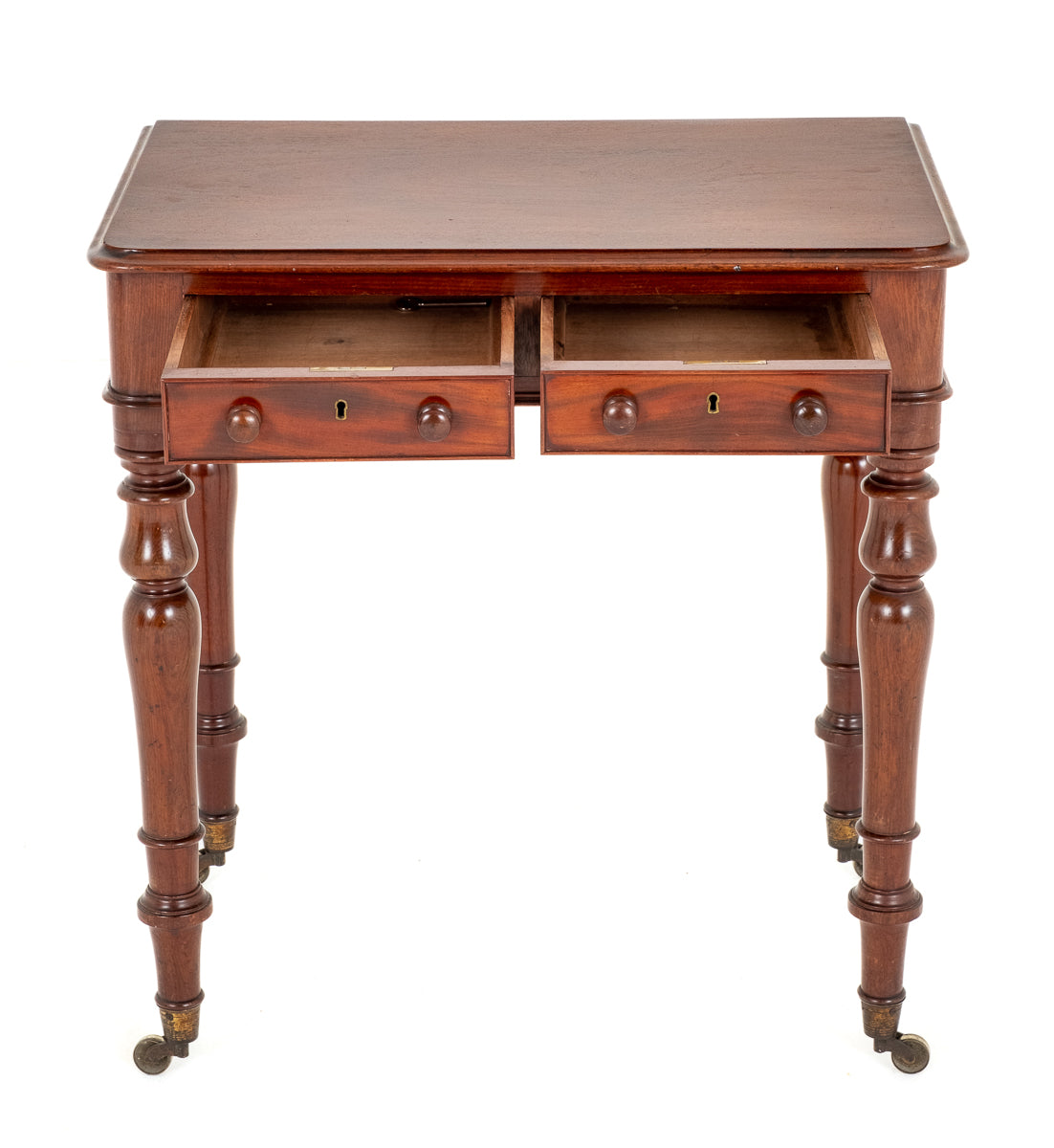 Mahogany Victorian 2 Drawer Side Table