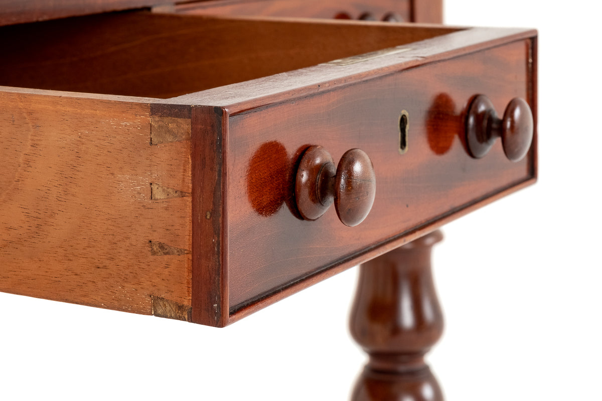 Mahogany Victorian 2 Drawer Side Table