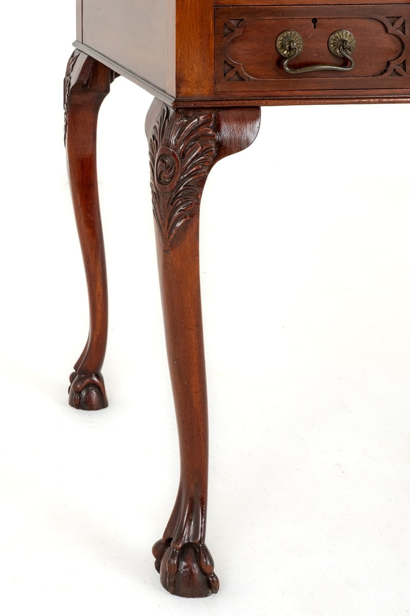 5 Drawer Mahogany Chippendale Style Writing Table