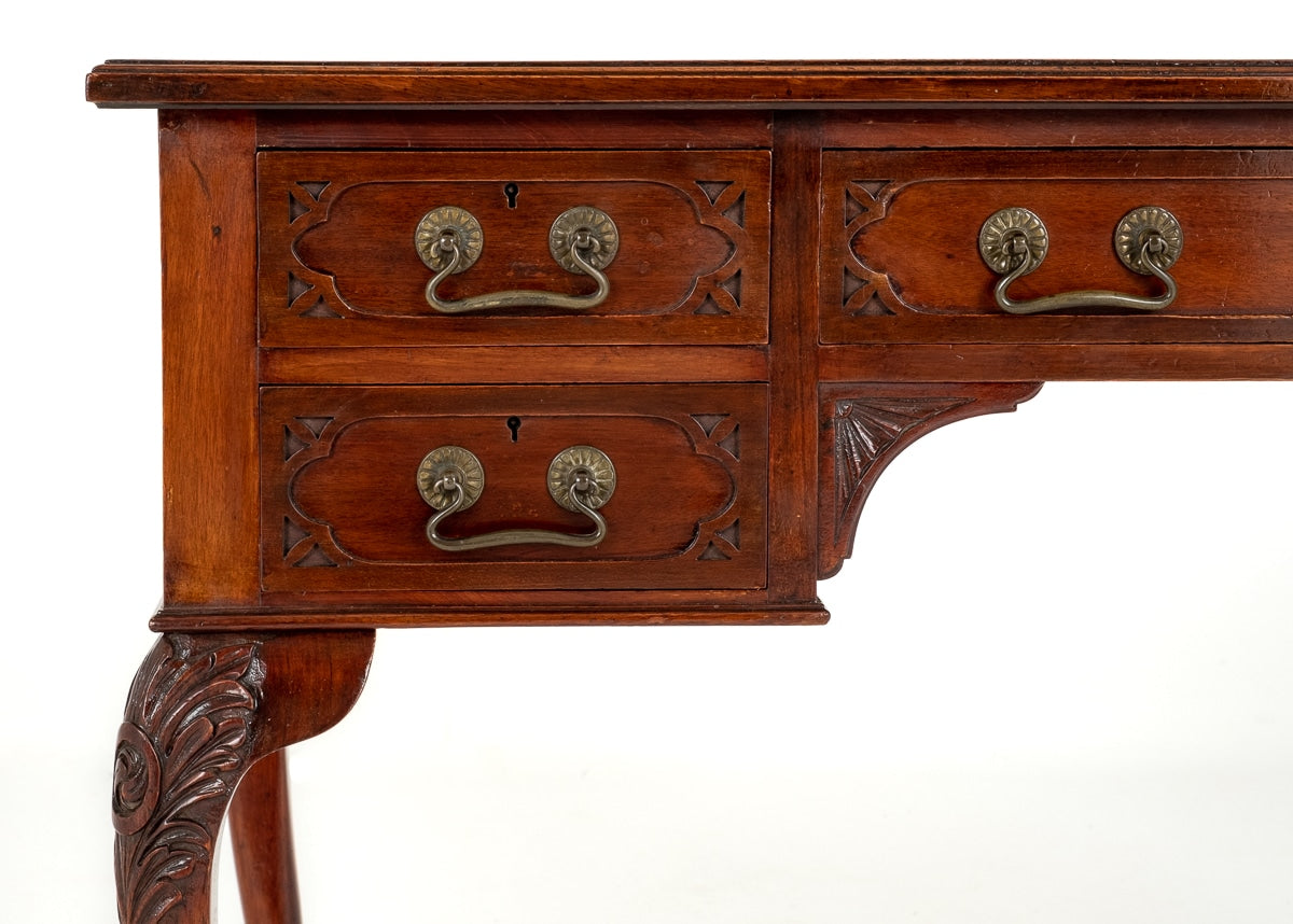 5 Drawer Mahogany Chippendale Style Writing Table