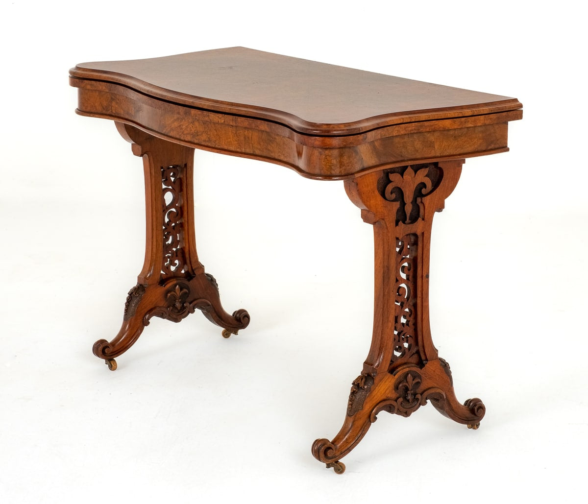 Victorian Burr Walnut Card Table
