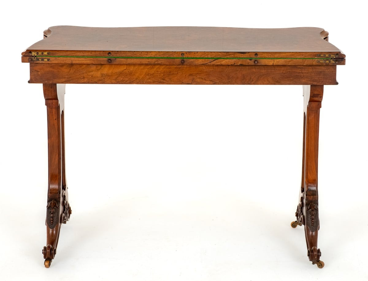 Victorian Burr Walnut Card Table