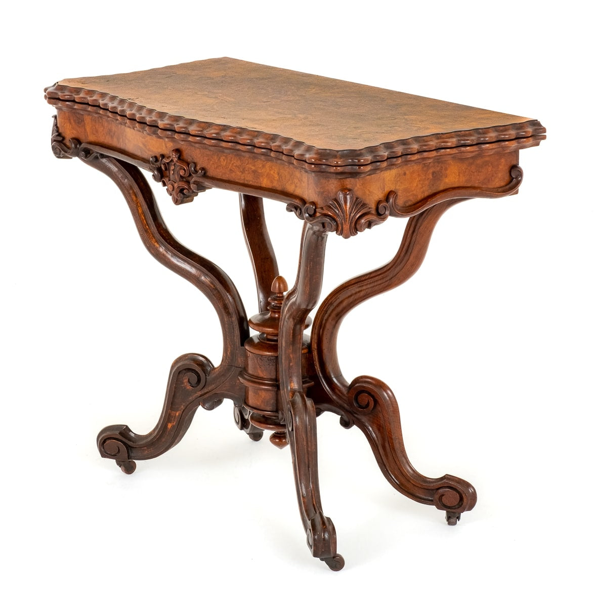 Fantastic Quality Victorian Burr Walnut Card Table
