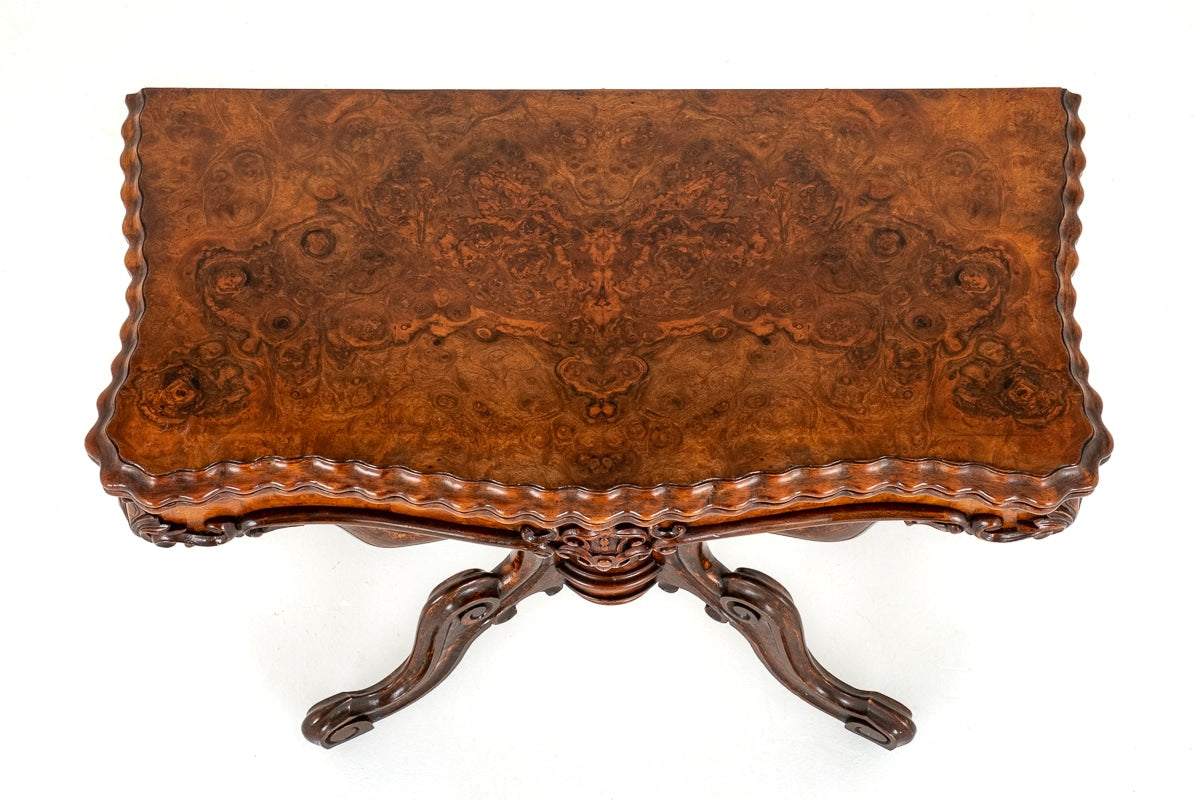 Fantastic Quality Victorian Burr Walnut Card Table