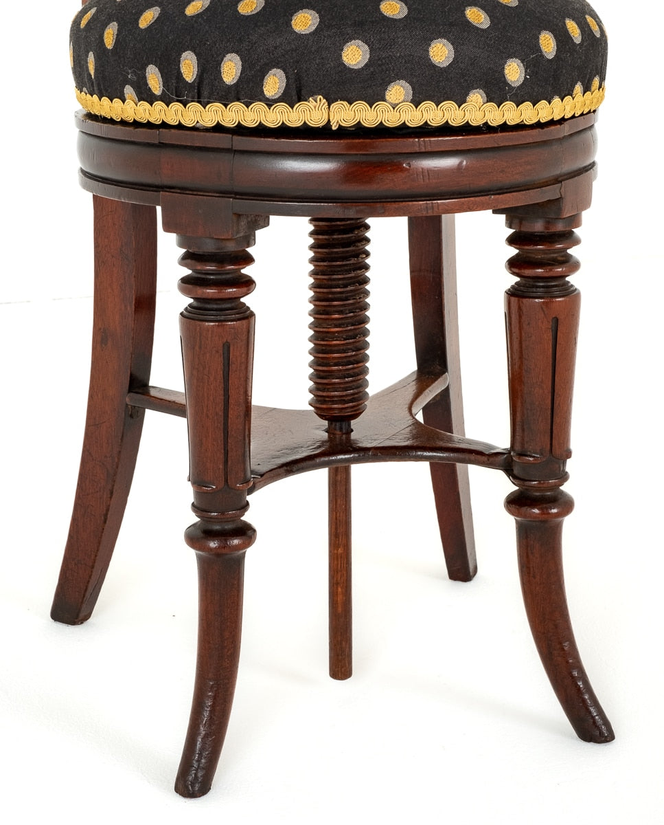William IV Mahogany Revolving Piano Stool