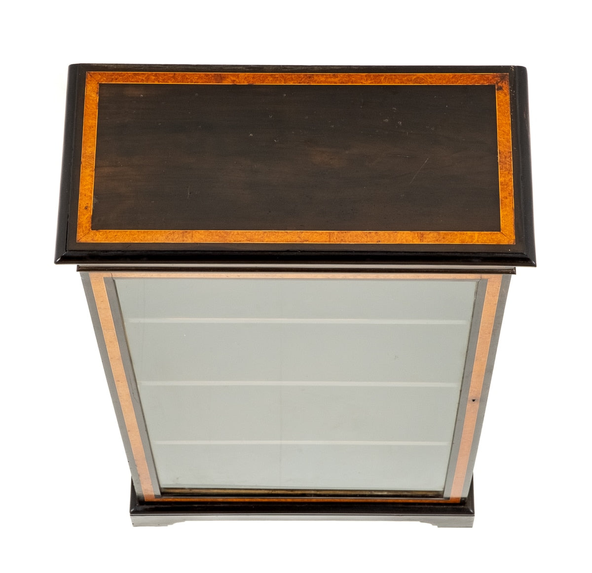 Pair of Victorian Walnut and Ebonised Display Cabinets