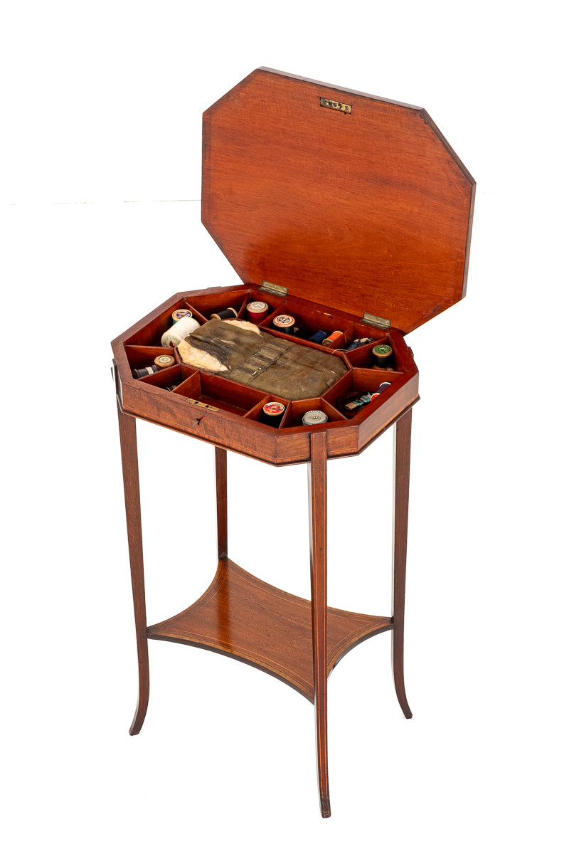 Sheraton Revival Mahogany Sewing Table
