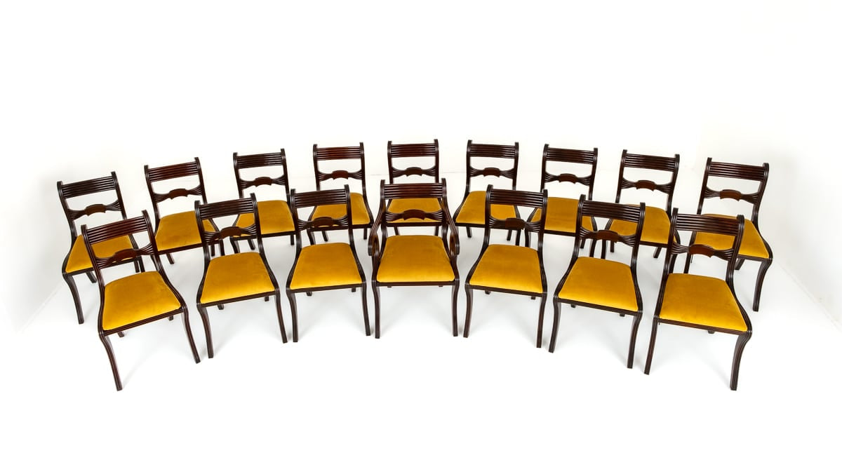 Set of 16 Regency Style Mahogany Dining Chairs