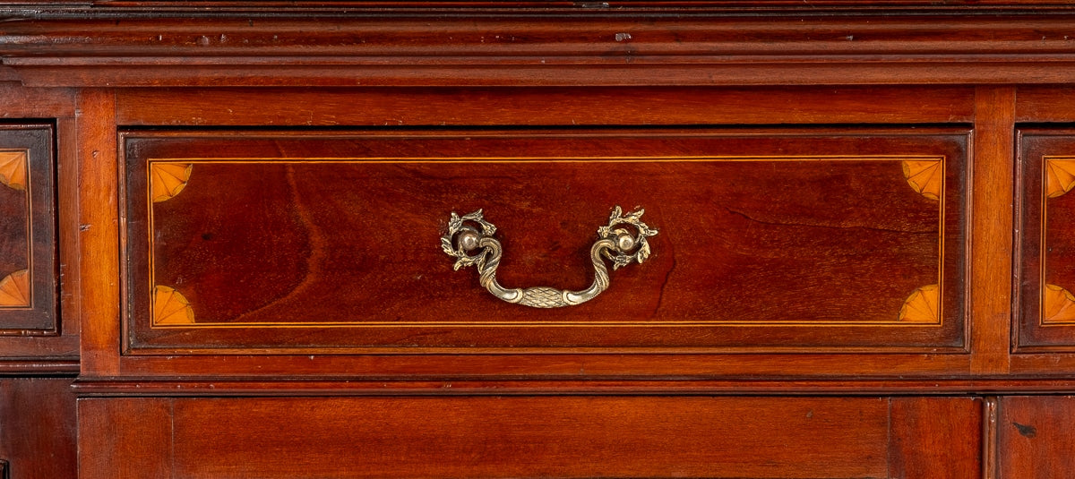 Sheraton Revival Mahogany Breakfront Bookcase