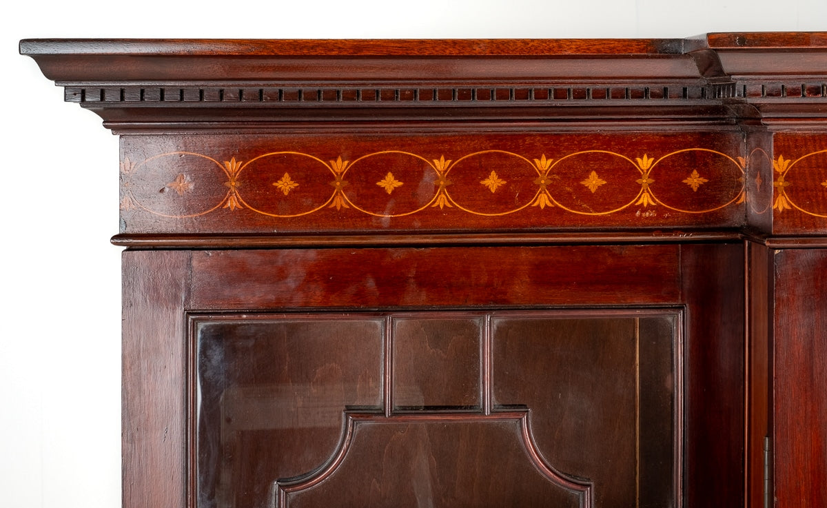 Sheraton Revival Mahogany Breakfront Bookcase