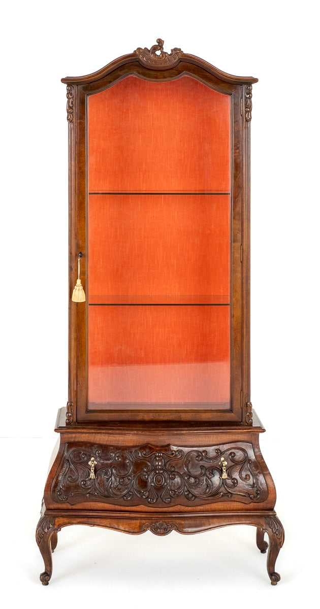 French Style Mahogany Glazed Display Cabinet