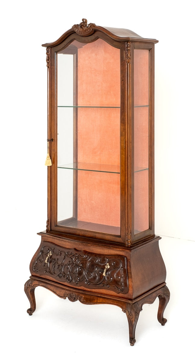 French Style Mahogany Glazed Display Cabinet