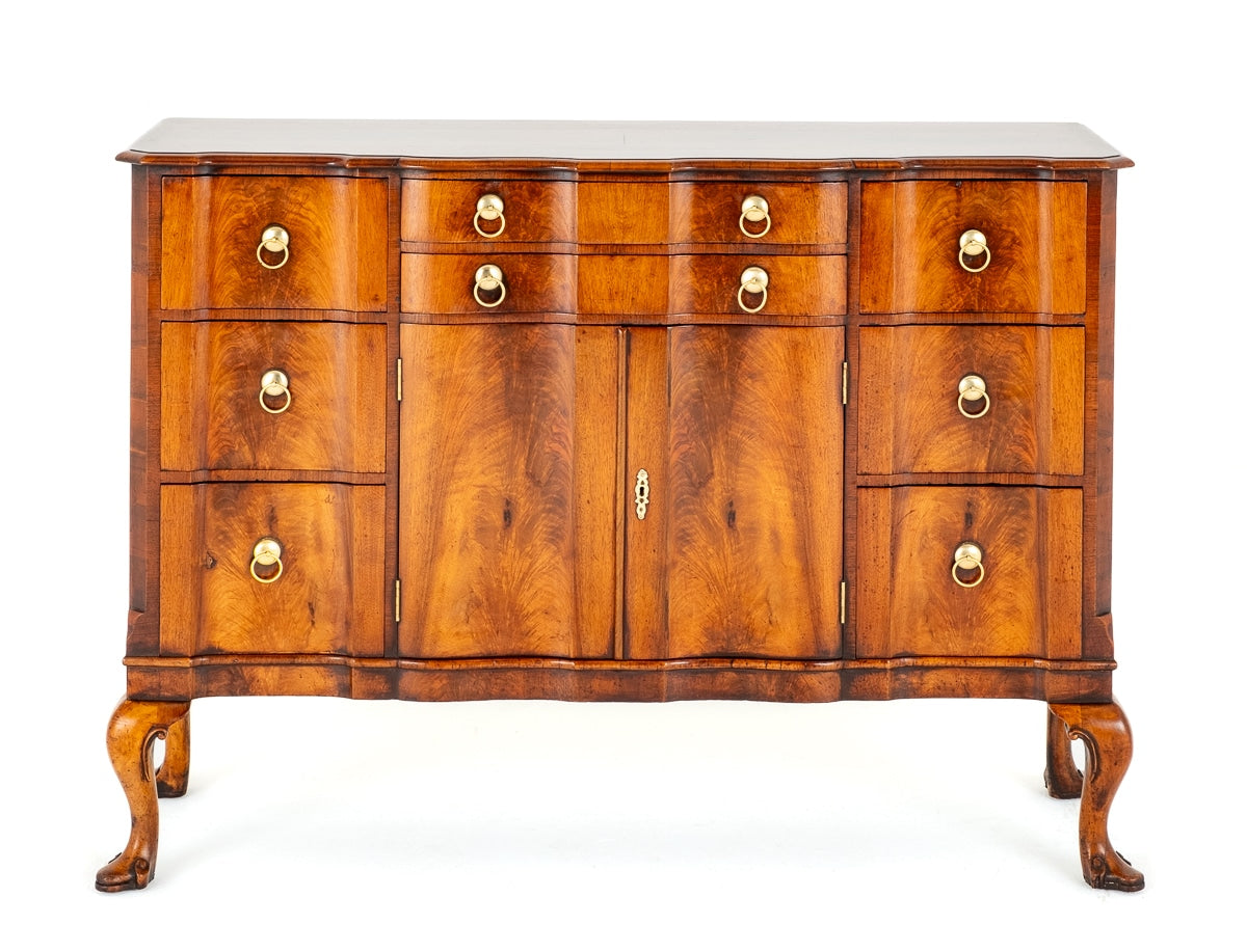 Queen Anne Style Walnut Side Cabinet