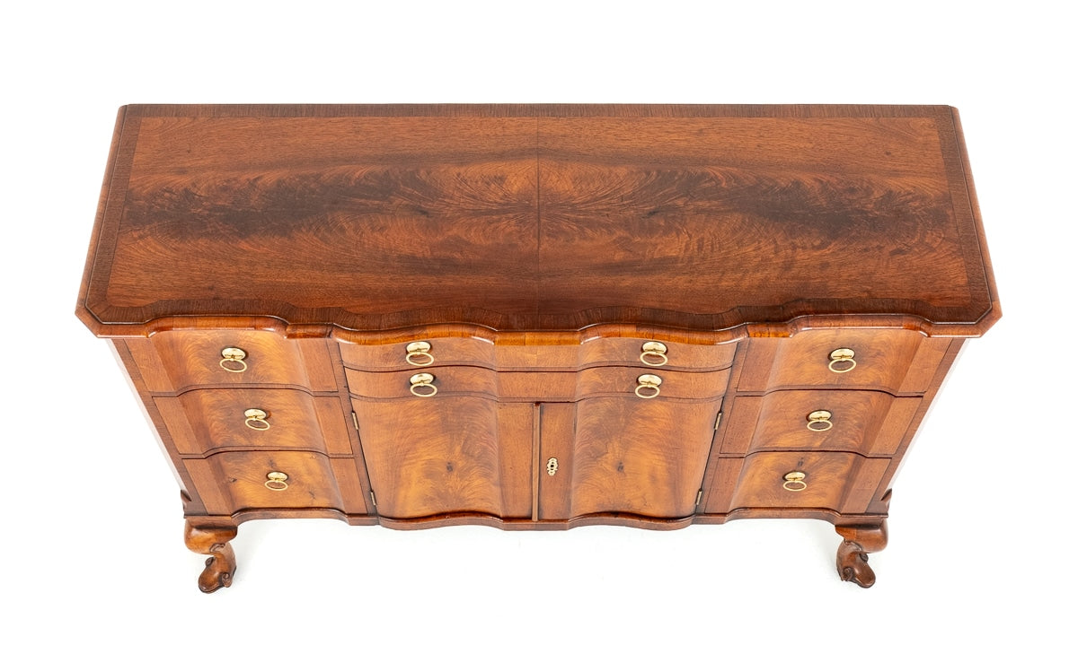 Queen Anne Style Walnut Side Cabinet