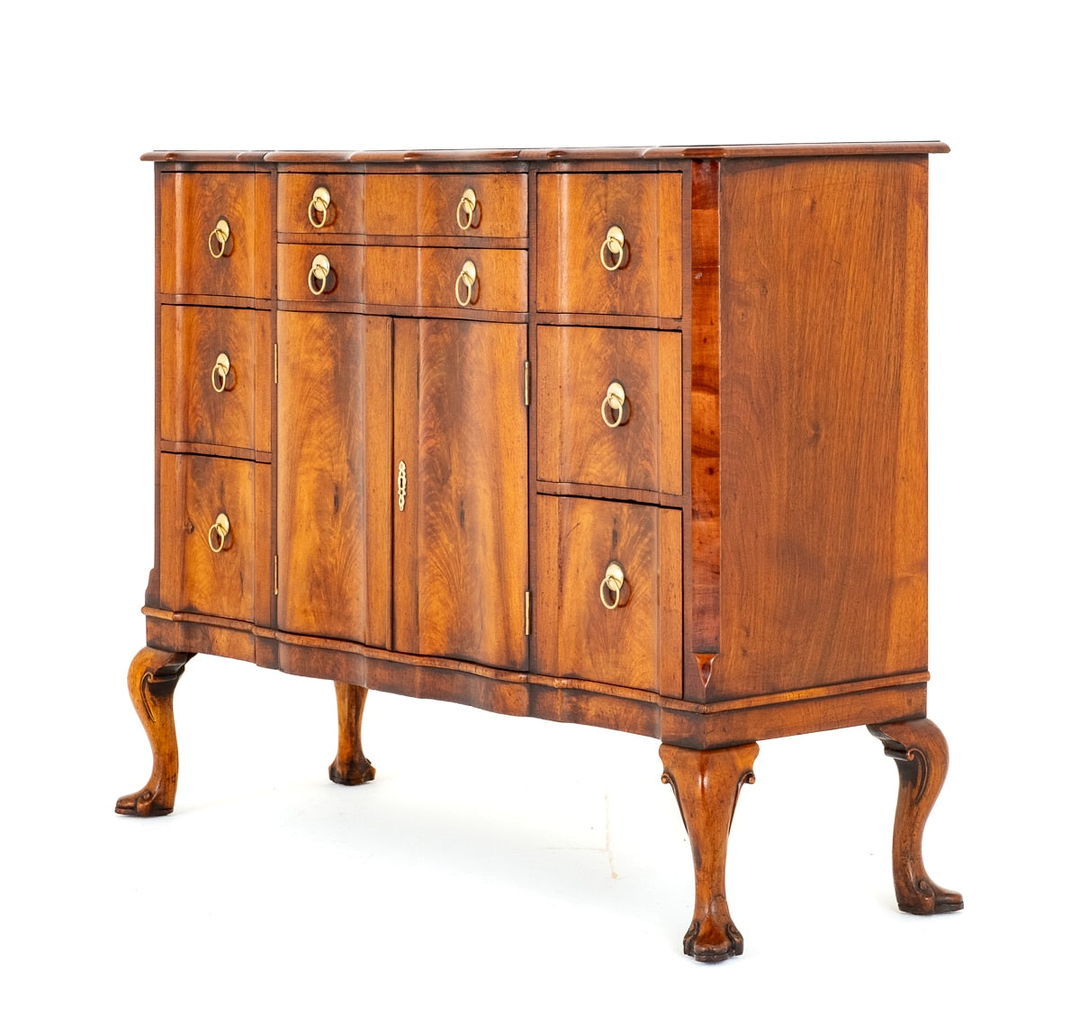 Queen Anne Style Walnut Side Cabinet