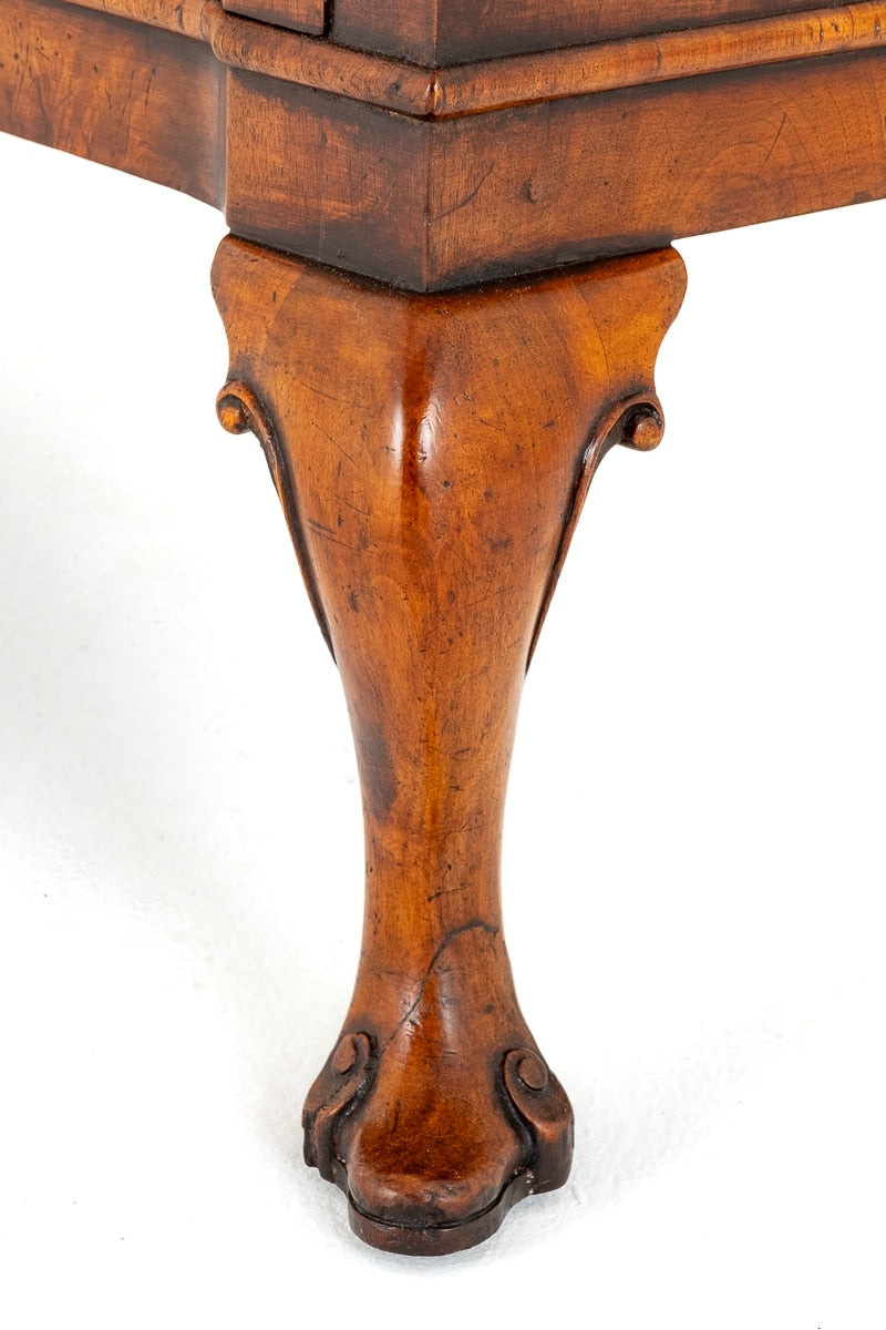 Queen Anne Style Walnut Side Cabinet with Shaped Feet