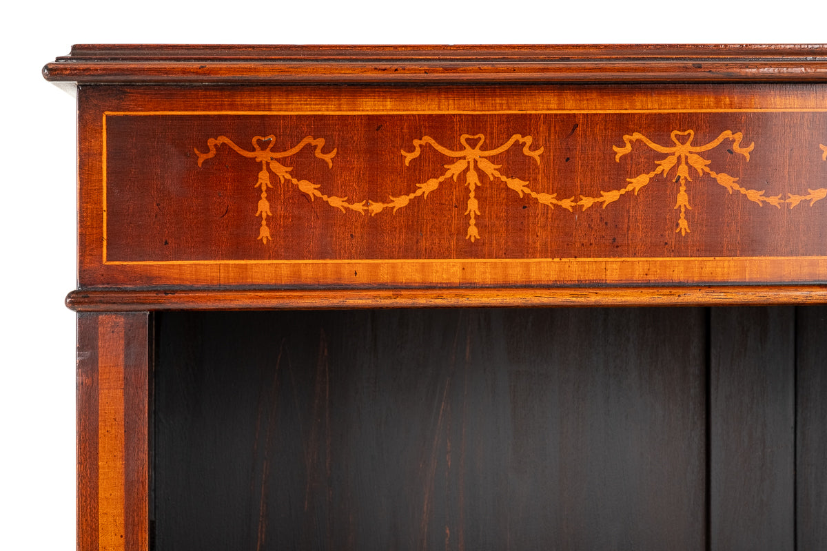 Mahogany Inlaid Open Bookcase