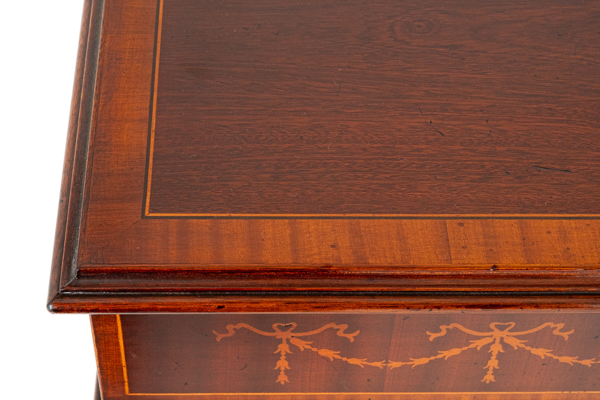 Mahogany Inlaid Open Bookcase