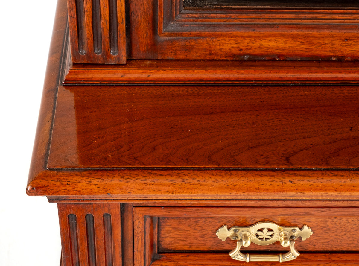 Victorian Walnut 3 Door Glazed Bookcase