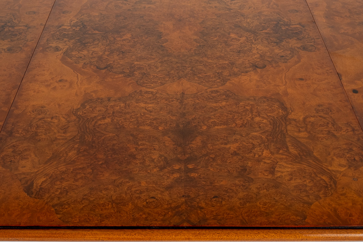 Burr Walnut Regency Revival Extending Dining Table