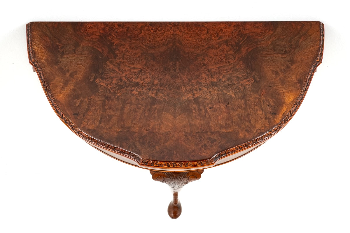 Burr Walnut Queen Anne Style card Table