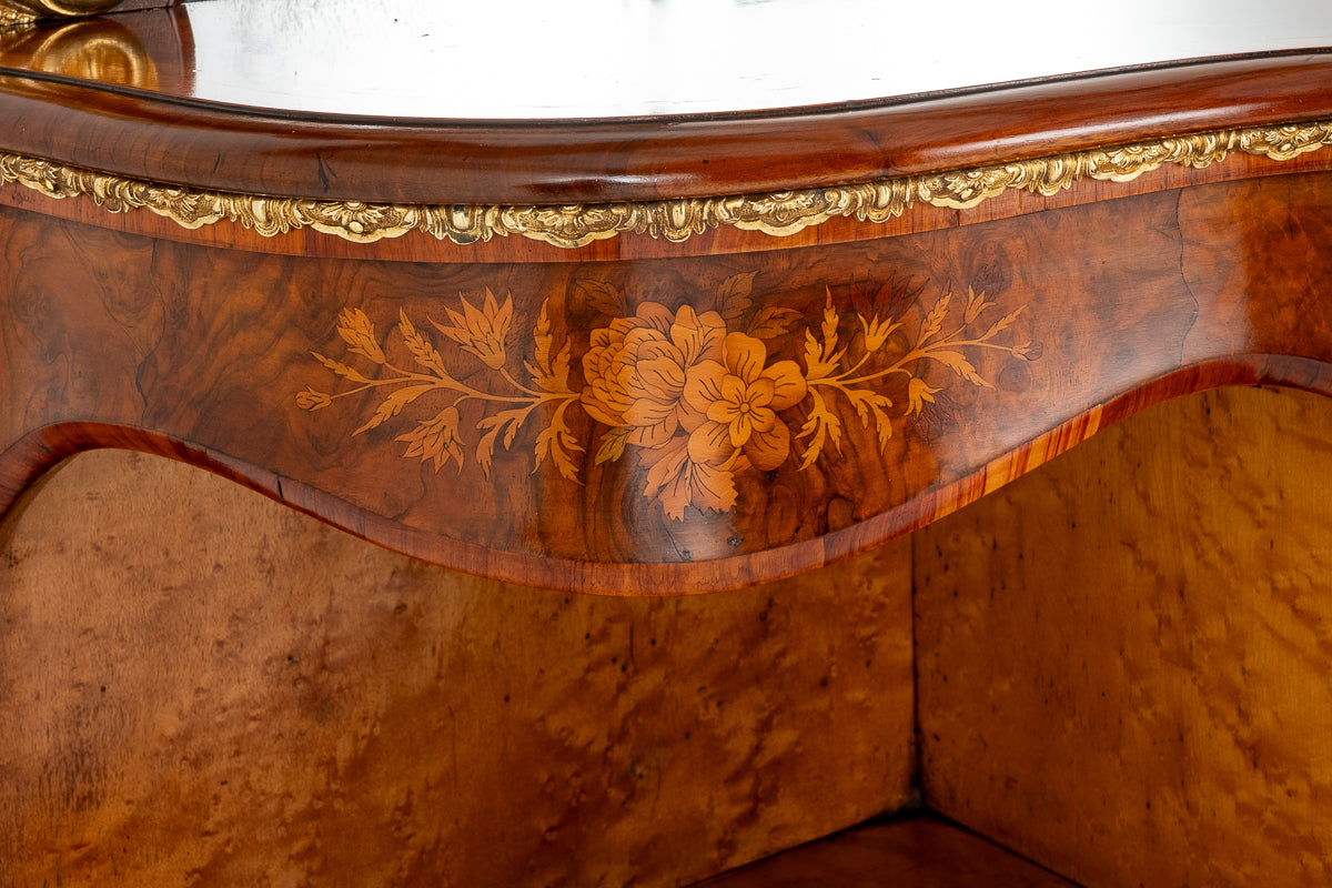 Wonderful Victorian Burr Walnut Mirrored Back Credenza