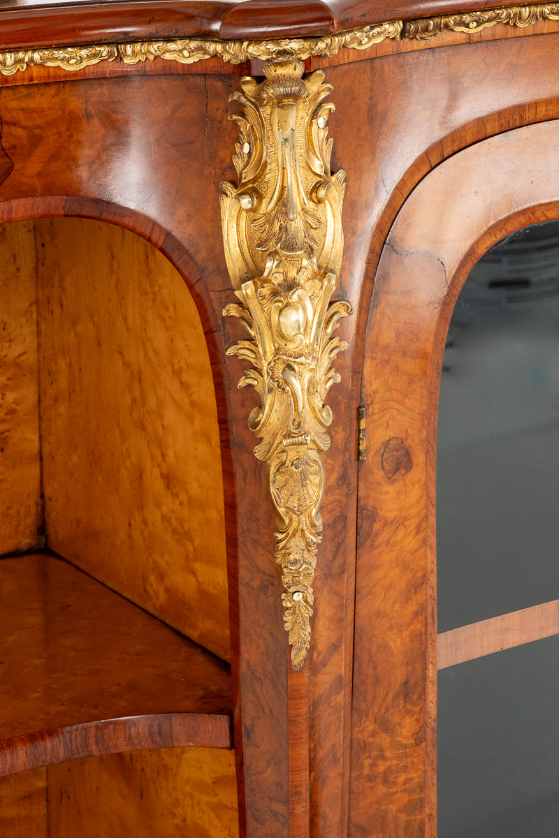 Wonderful Victorian Burr Walnut Mirrored Back Credenza