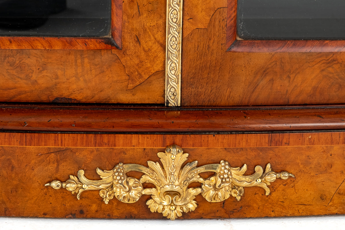 Wonderful Victorian Burr Walnut Mirrored Back Credenza